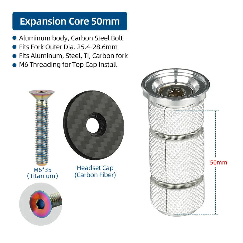 Bike Compression Plug Headset Expander Bolt for 1-1/8 Inch Carbon Forks
