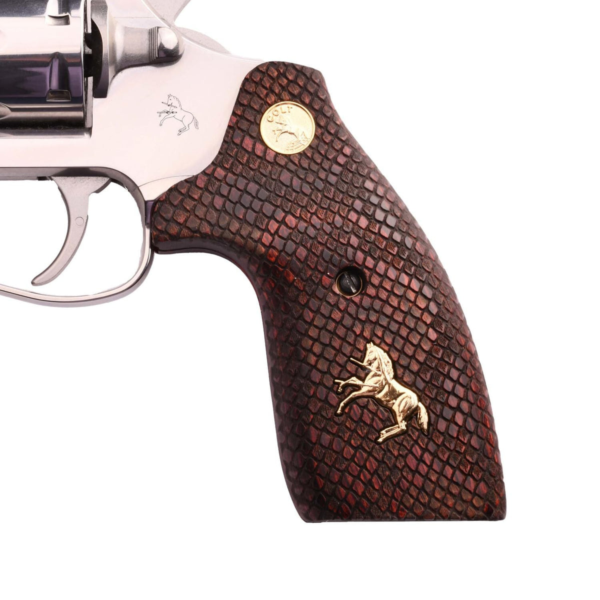 Drop-In Wood Gun Grips for Colt King Cobra, Cobra & Viper 2017+ - Rosewood Snake Skin, One Size