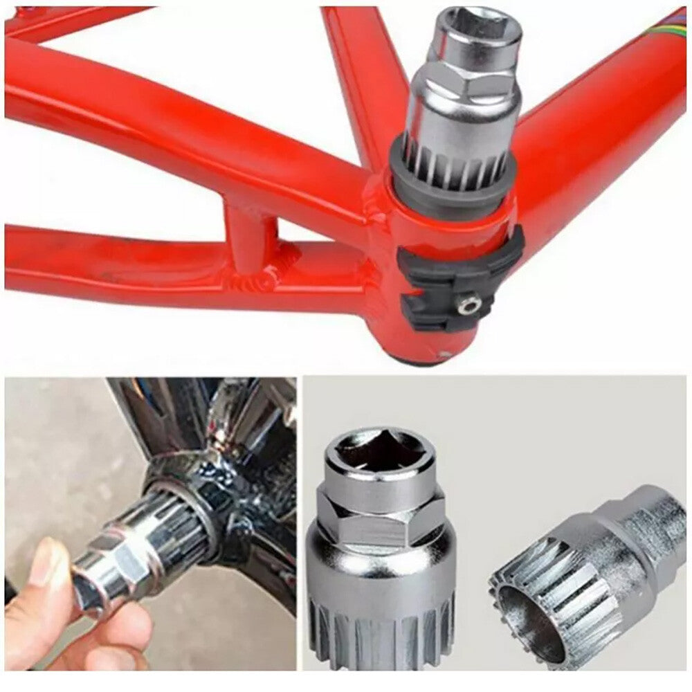 Bike Repair Tool Kit 9 Pieces with Chain Cutter, Crank & Freewheel Remover