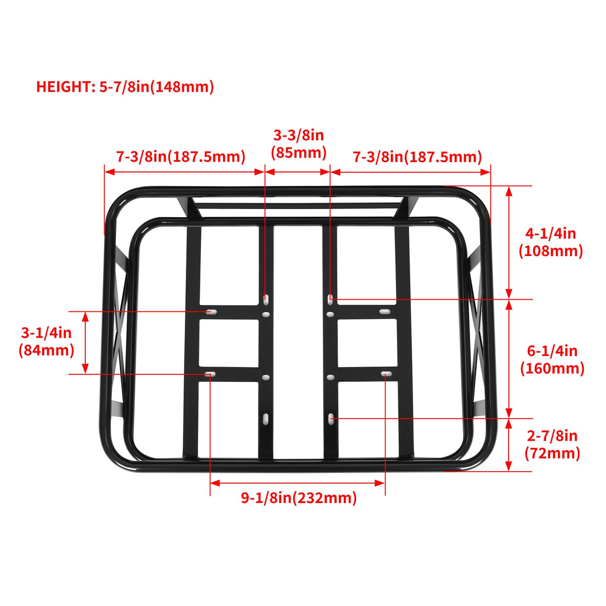 Steel Rear Bike Rack Basket Large Capacity for Mukkpet GM/GL & Suburban