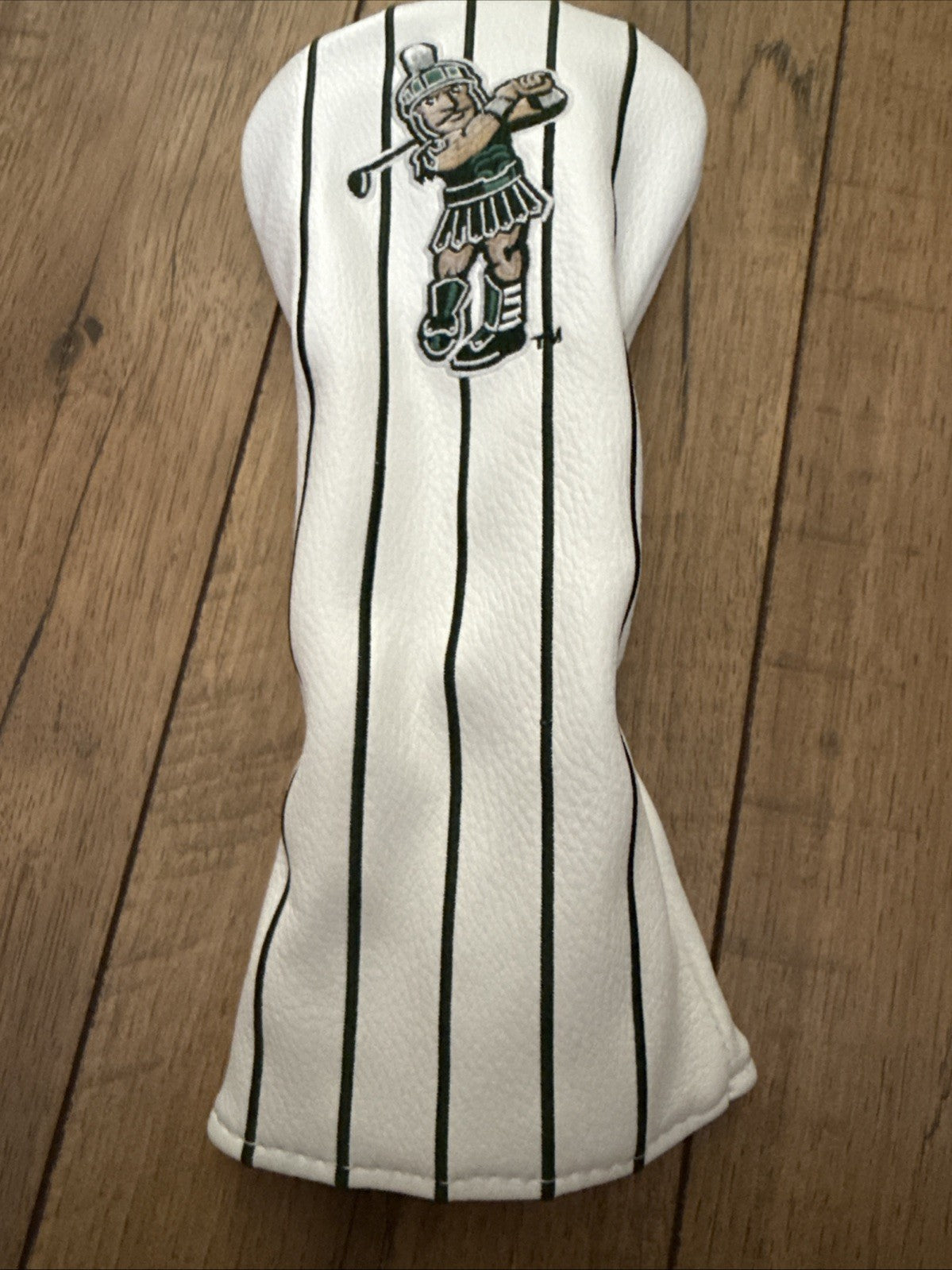 Golf Headcover for Fairway Wood - Michigan State Spartans MSU Sparty White Pinstripe