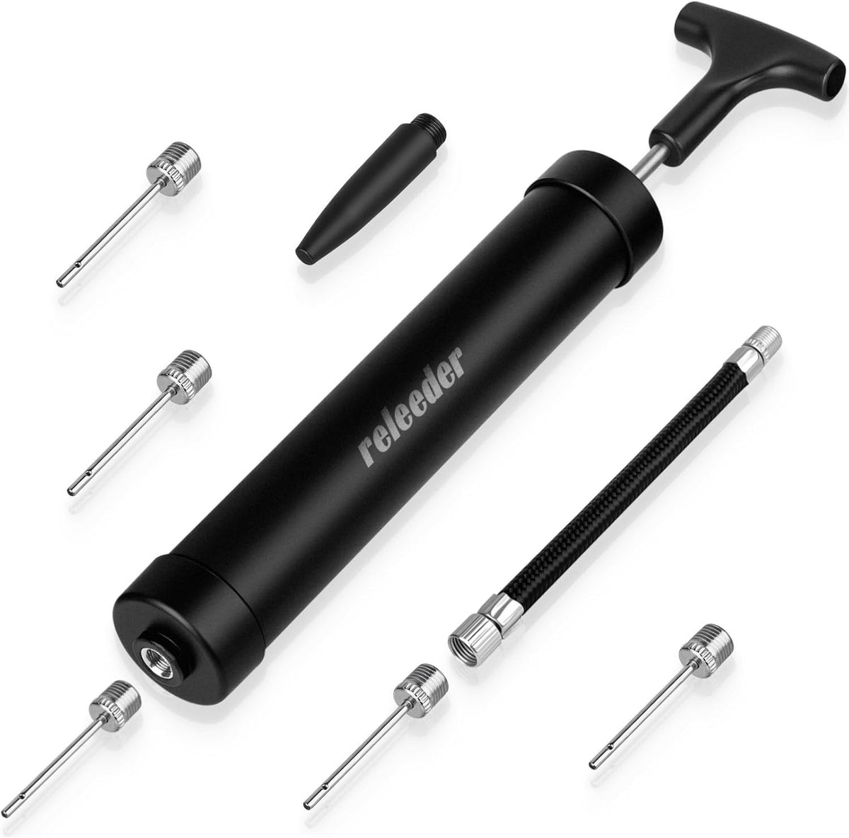 10 Inch Ball Pump Kit with Needles & Hose for Soccer Basketball Volleyball