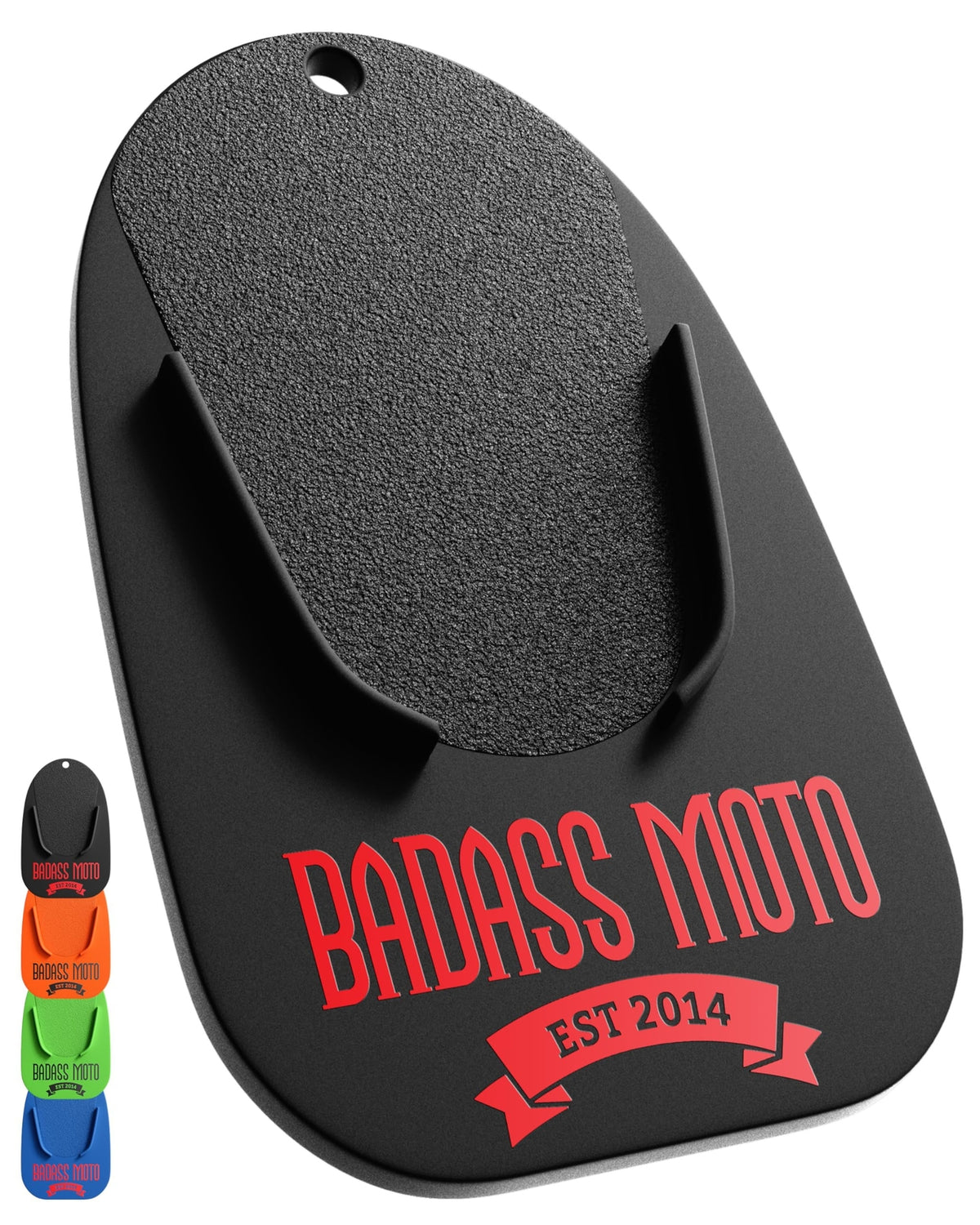 Motorcycle Kickstand Pad - Black Support Plate for Stable Parking