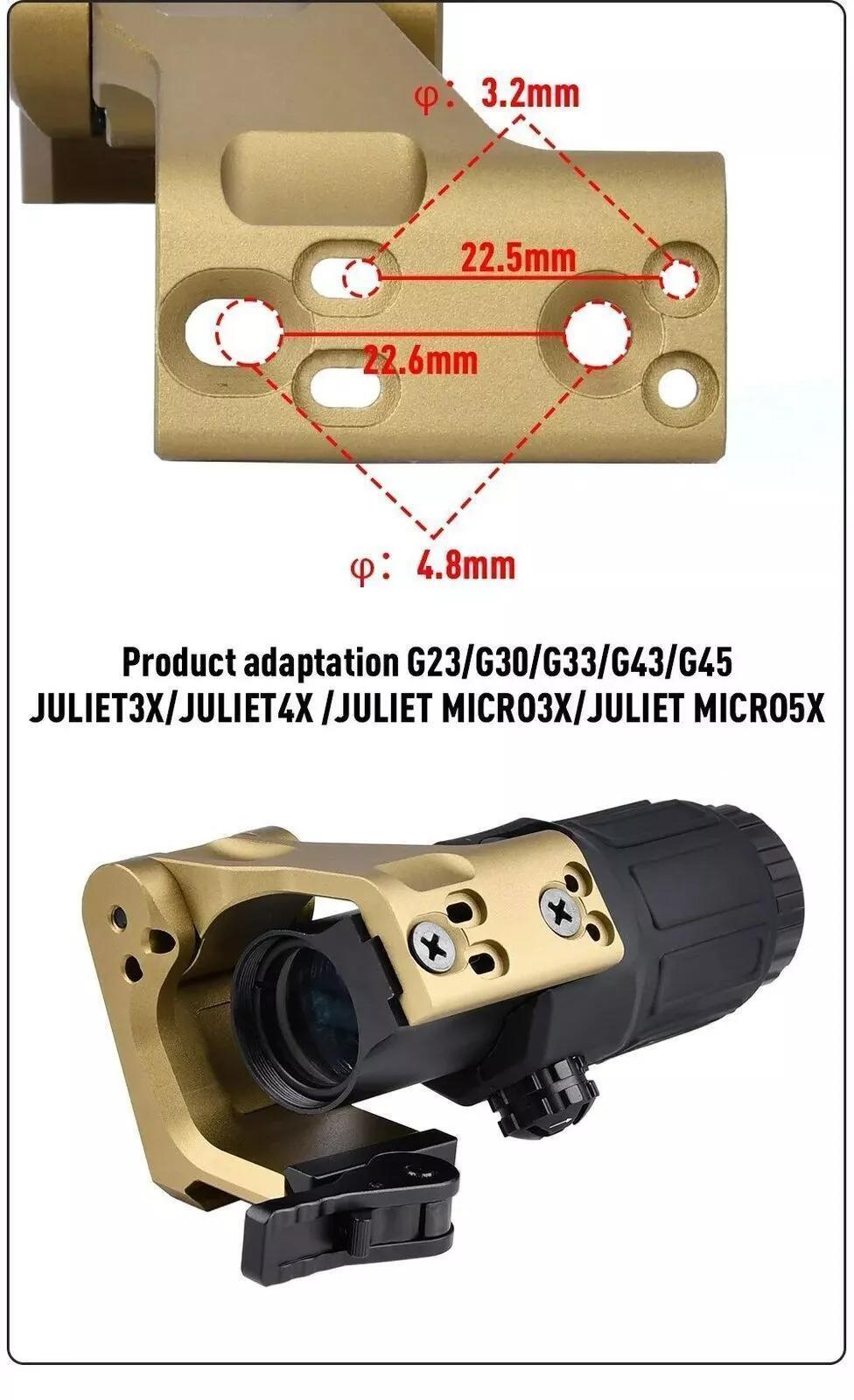 Flip-To-Center Magnifier Mount for G33 G43 Series Tactical Optics