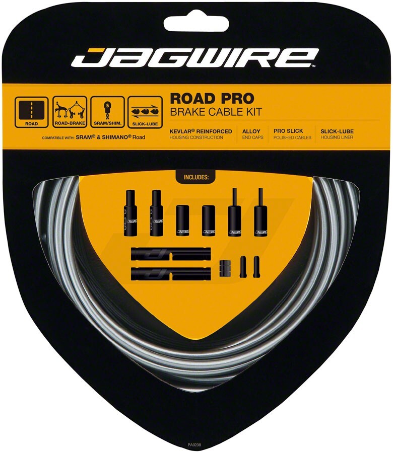 Jagwire Pro Brake Cable Kit for Road Bikes - Fits SRAM & Shimano - All Colors