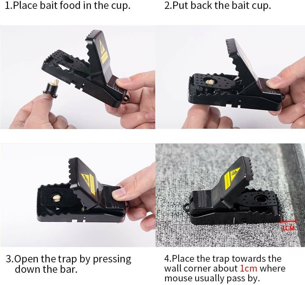 Reusable Mouse Traps 6-Pack Rodent Snap Catcher Killer Indoor Outdoor