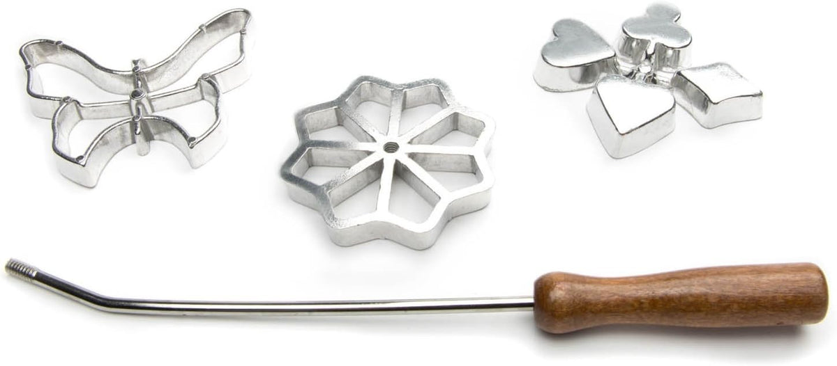 4-Piece Rosette Iron Set for Scandinavian Cookie Baking - Cake & Pastry Tools