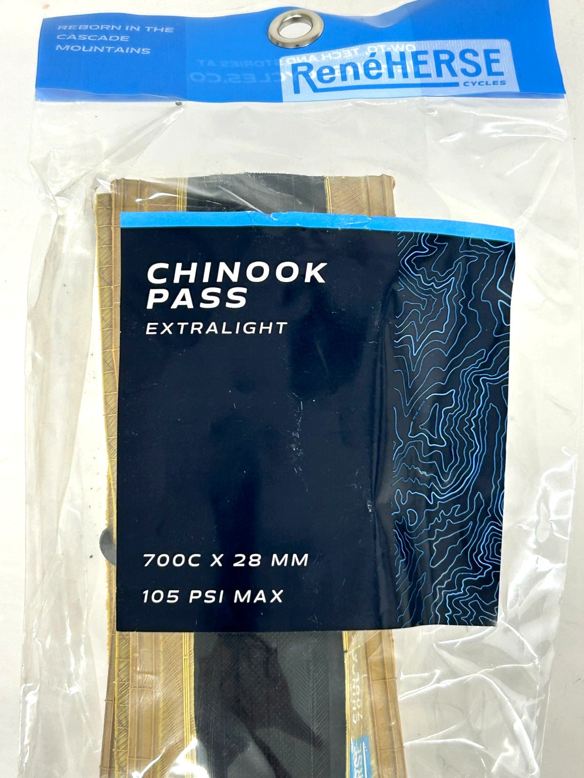 Extralight Clincher Road Bike Tire 700x28c Tan Wall - Rene Herse Chinook Pass