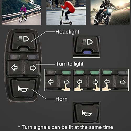 Electric Bike Headlight and Tail Light Set with Turn Signal Kit - 24-48V