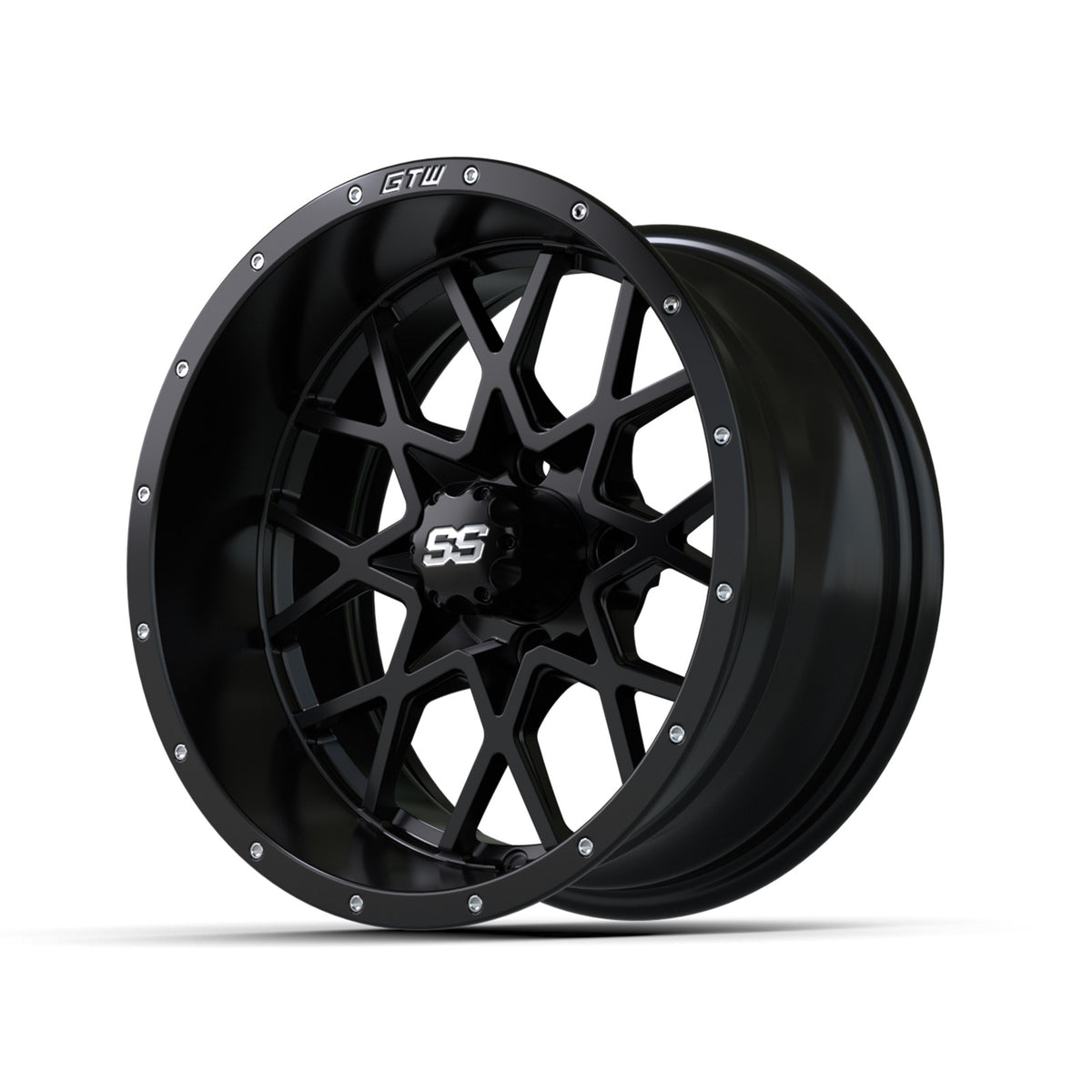 Golf Cart 14x7 Matte Black Alloy Wheel - 4x4 Bolt Pattern ET-25 Offset