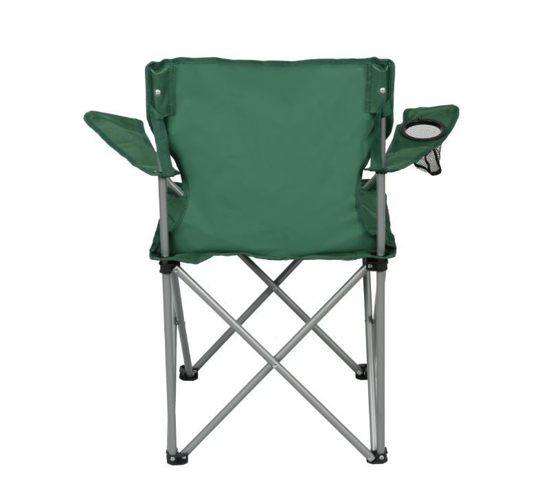 Portable Camping Chair with Cup Holder - Foldable Outdoor Seat, Green