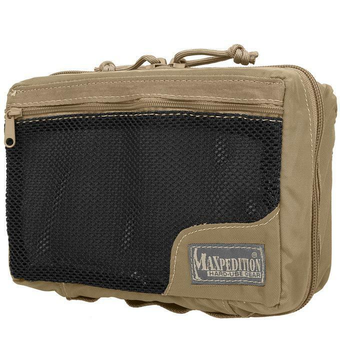 Maxpedition Khaki Nylon First Aid Pouch with Mesh Organizer - Compact Medical Kit