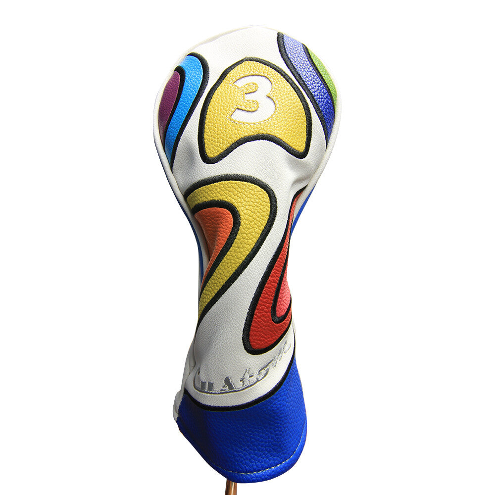 Majek Retro Golf Fairway Wood Headcover - Psychedelic Vintage Style