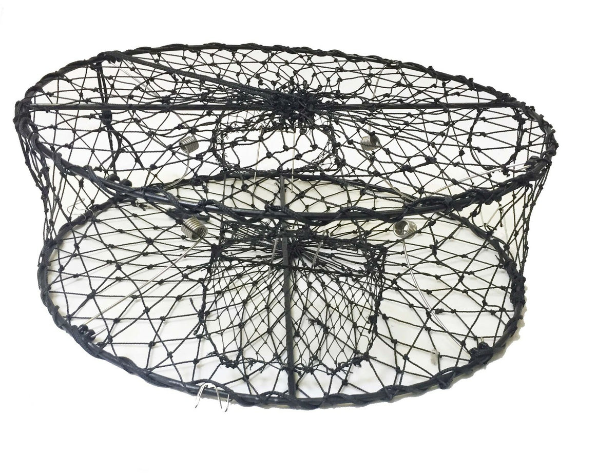 Foldable Crab Trap with Accessories Combo for Fishing - Collapsible 30x10 Inch