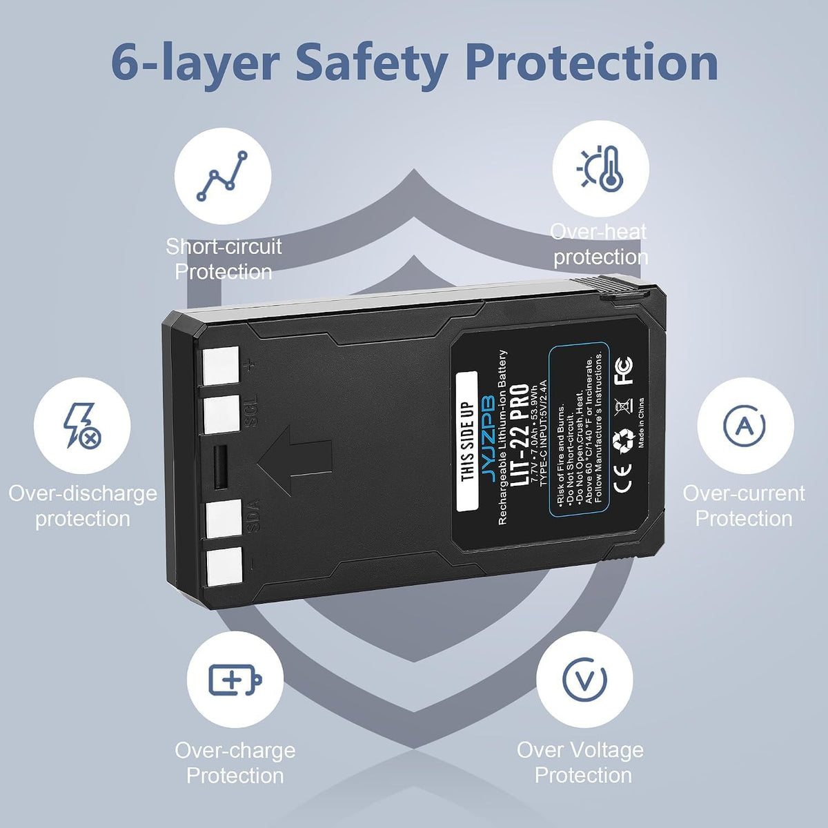 4 Pack 7000mAh Lithium-Ion Battery & USB-C Charger Station for Trail Cameras