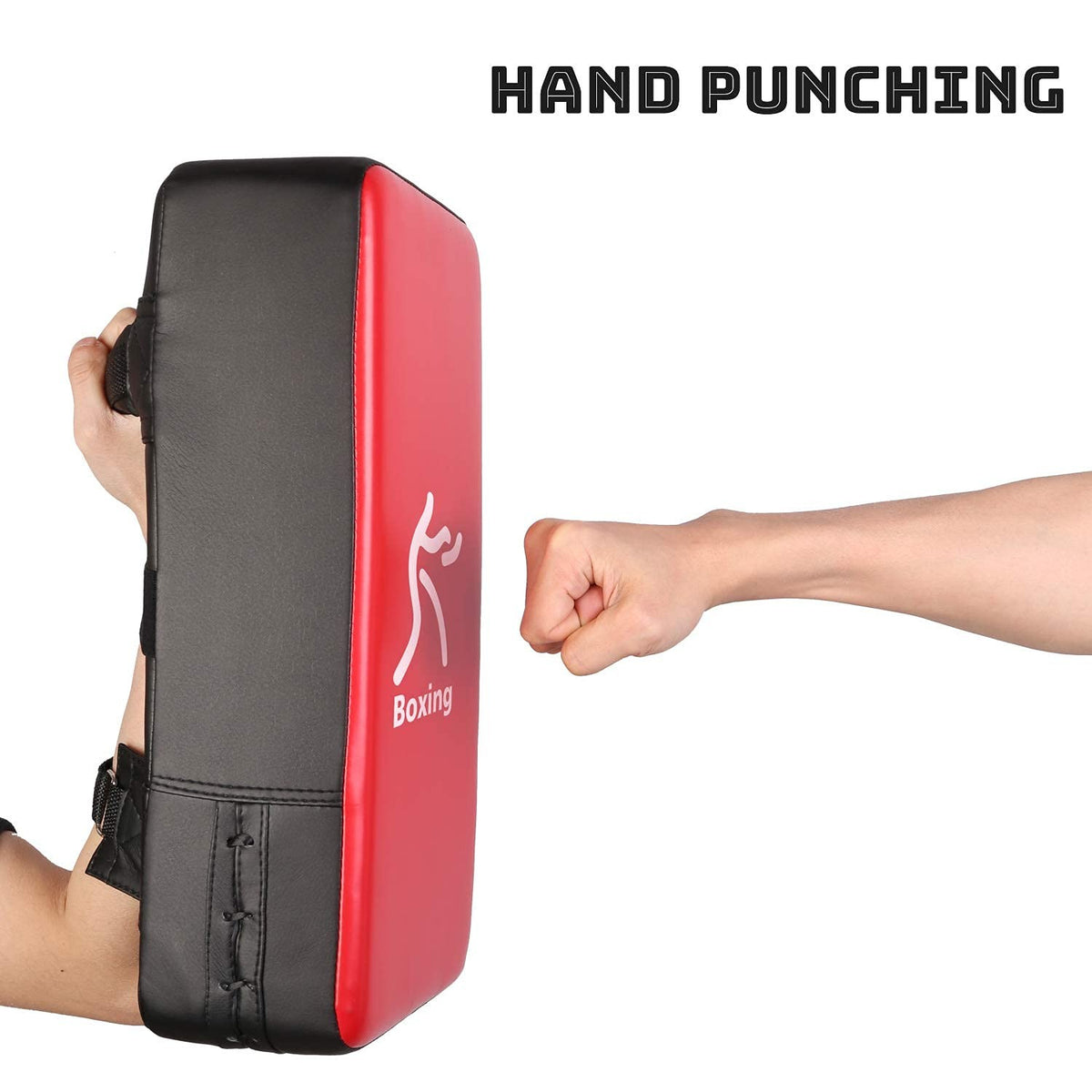 Boxing Mitts and Kick Pad Set for MMA Kickboxing Taekwondo Training - Black & Red