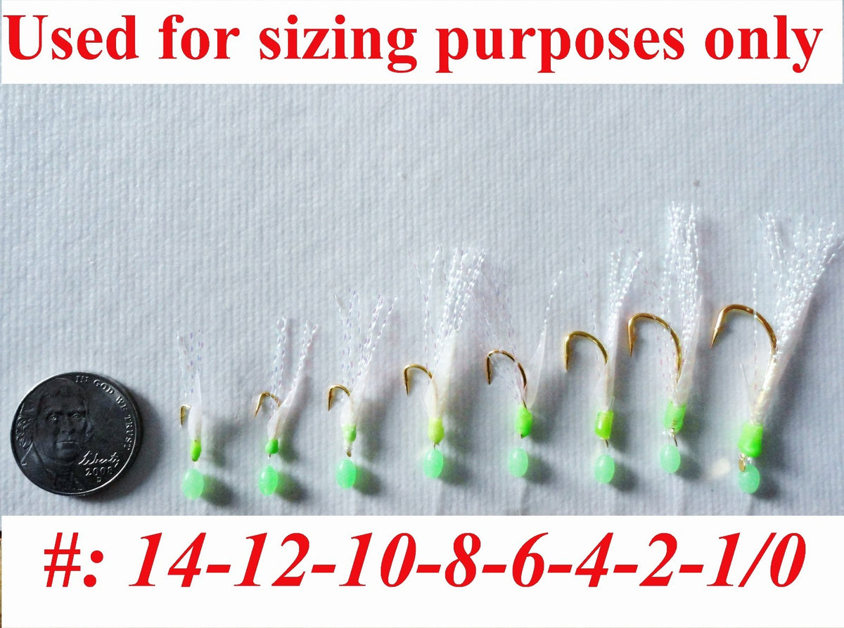 Saltwater Fishing Sabiki Bait Rigs with Red Hooks - Multiple Sizes & Pack Options