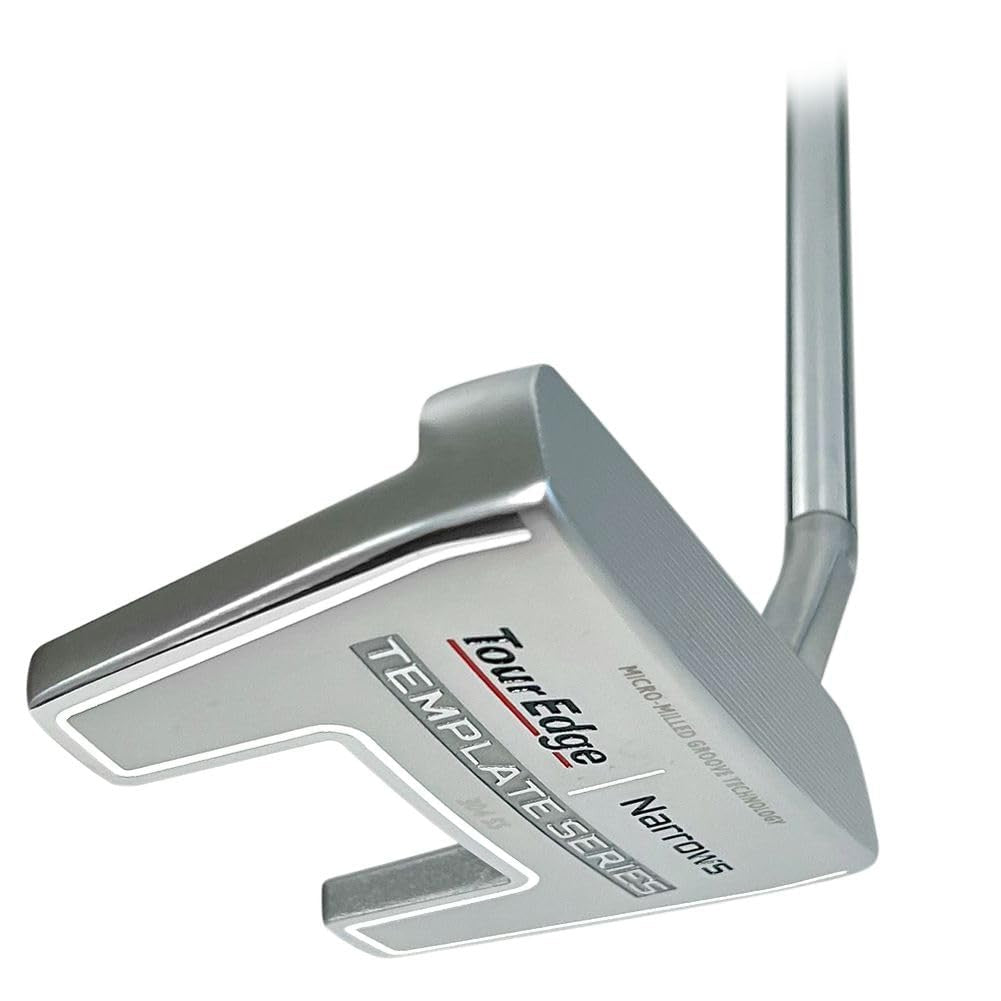 Tour Edge Silver 34-Inch Template Narrows Putter with Micro-Groove Face