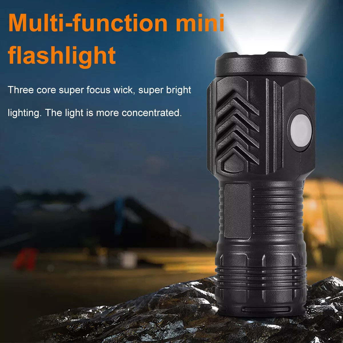 Mini USB Rechargeable LED Tactical Flashlight 5 Modes - Pack of 1 or 2