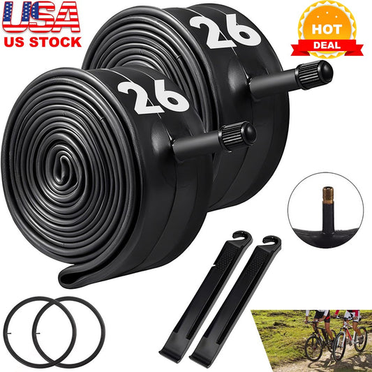 26-Inch Bicycle Inner Tube 2 Pack - Fits 26 x 2.125-2.35 Tires, Schrader Valve
