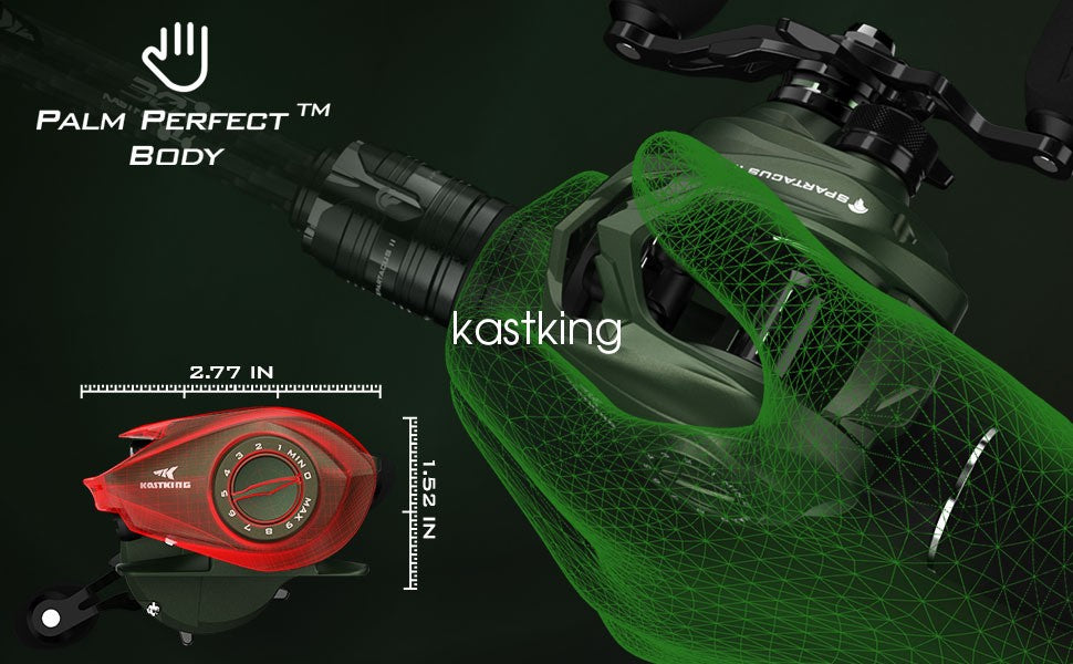 Baitcasting Fishing Reel - 7.2:1 Gear Ratio, Saltwater & Freshwater Use