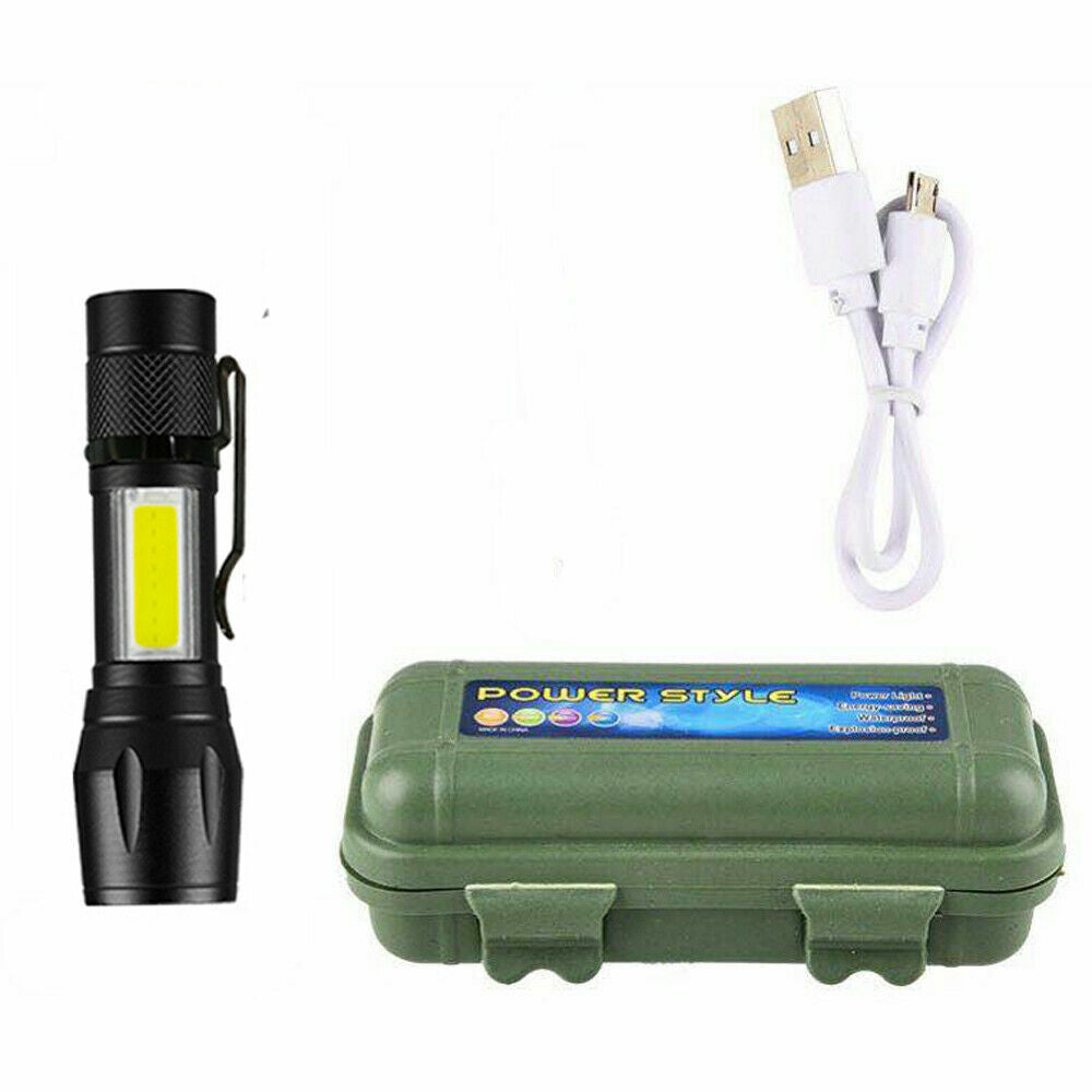 Rechargeable LED Tactical Flashlight - Super Bright Camping Light, USB Powered
