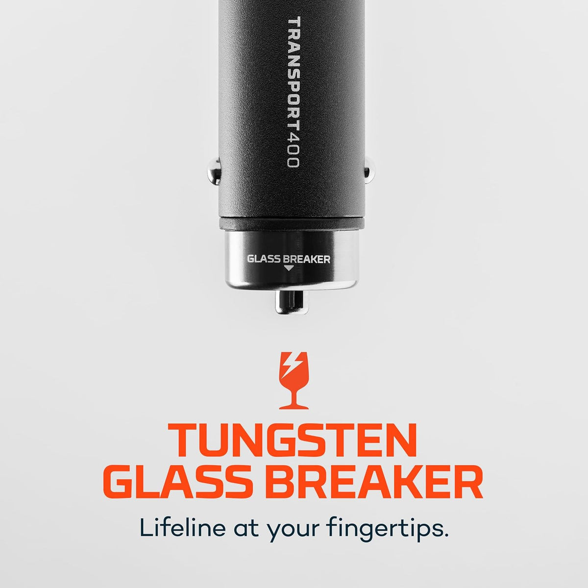 2-in-1 Car Charger and Flashlight with 400 Lumens, 6 Light Modes, Emergency Glass Breaker