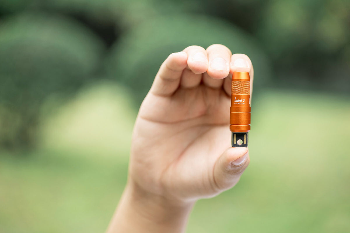 Rechargeable Mini Keychain Flashlight 50 Lumens - Orange, Compact LED