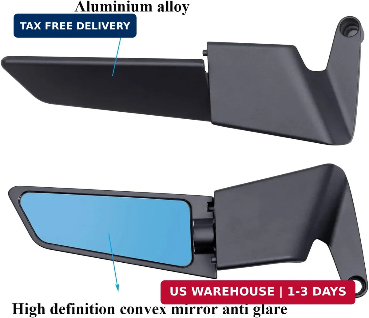 Large Motorcycle Mirrors Anti-Glare Rotating Wind Wing Side Rearview