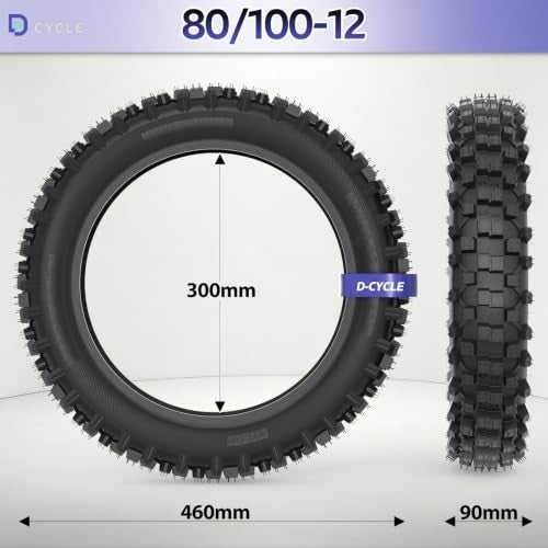 3.00-12 80/100-12 Off-Road Dirt Bike Tire & Inner Tube Kit for Pit Bikes