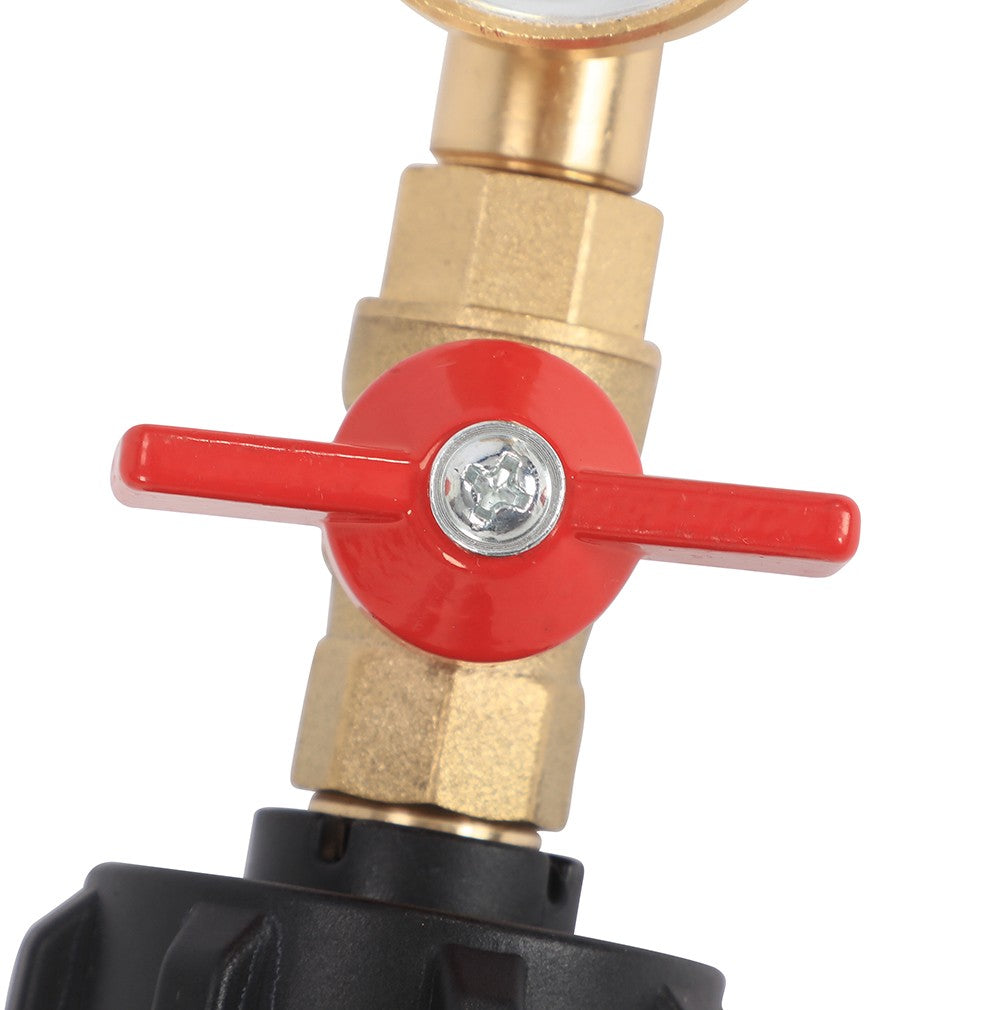 Propane Refill Adapter with Gauge and Control Valve for 1lb to 20lb Tanks