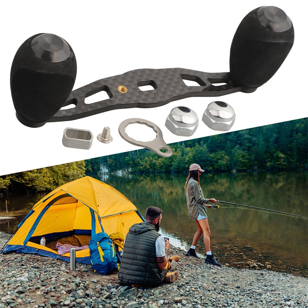 Carbon Fiber Fishing Reel Handle Left Right Compatible with Baitcasting & Trolling Reels