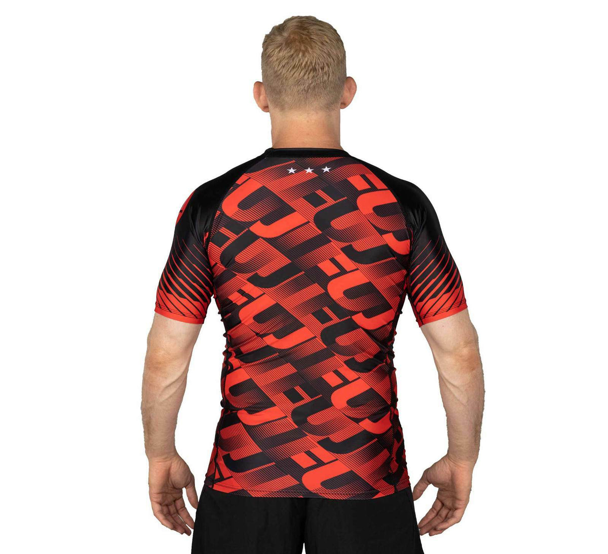 Short Sleeve Rashguard for MMA BJJ Jiu Jitsu Training - Red Black