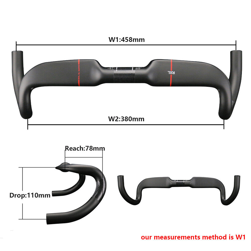 Carbon Drop Handlebar for Road Bike 31.8mm Inner Routing Racing Bicycle US Stock