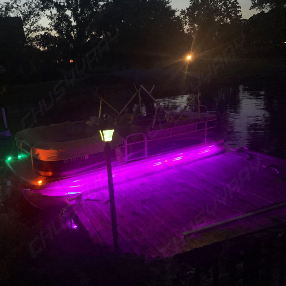 16ft LED UV Night Fishing Light Strip Waterproof Purple UV & White LED