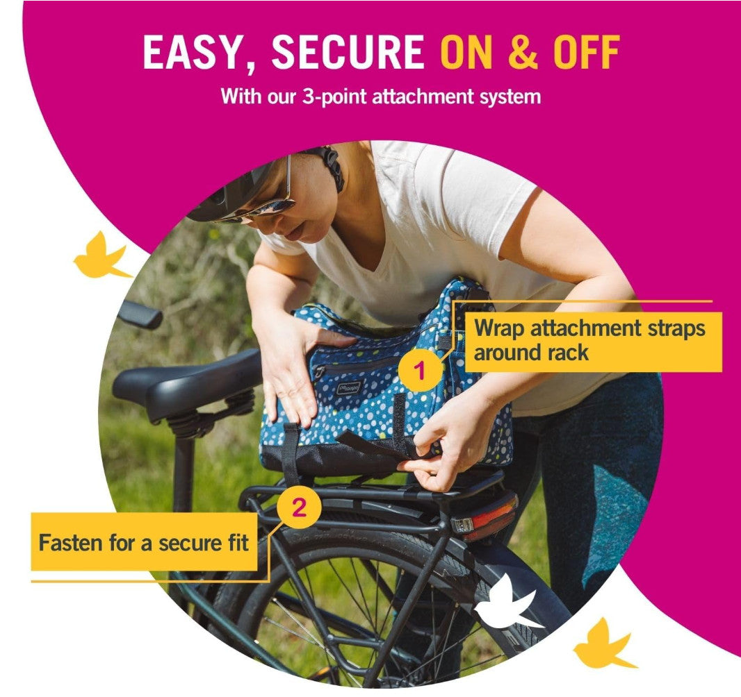 Waterproof Bike Trunk Bag with Crossbody Strap - Rear Rack Cargo Bag 11.5L
