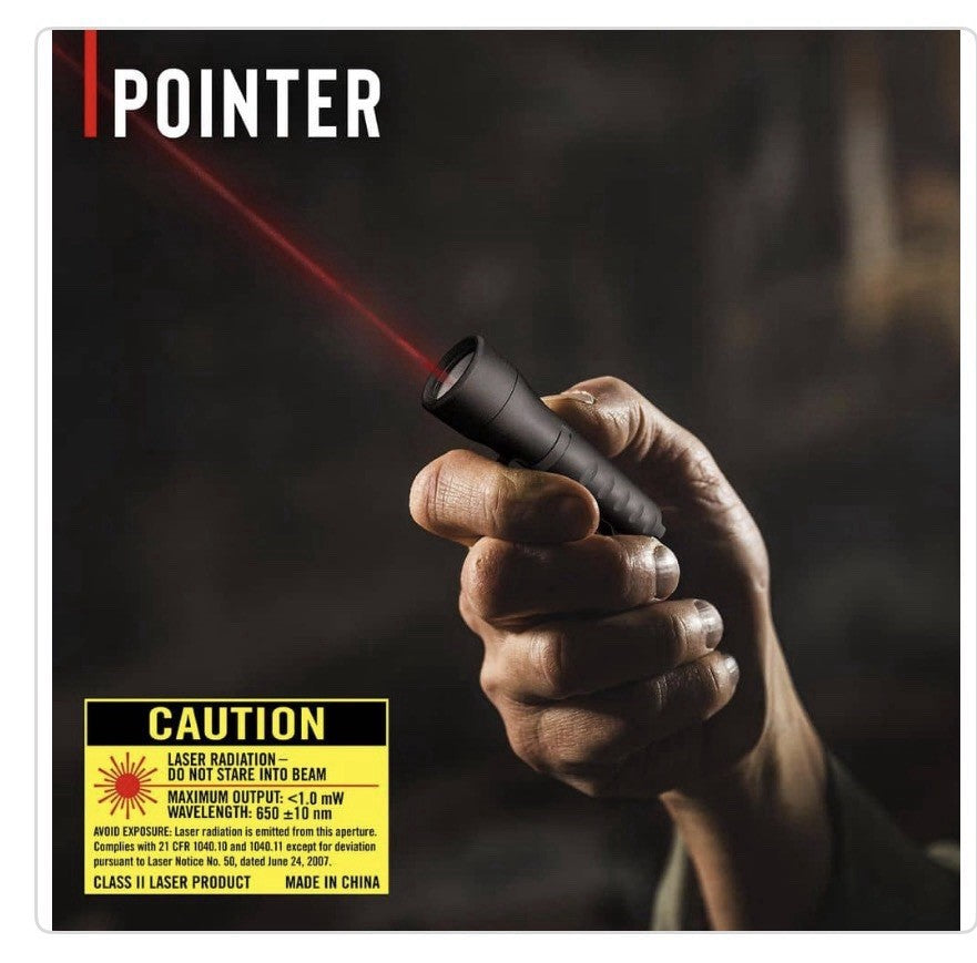 Rechargeable LED Flashlight with Laser Pointer - 225 Lumens, Compact & Durable