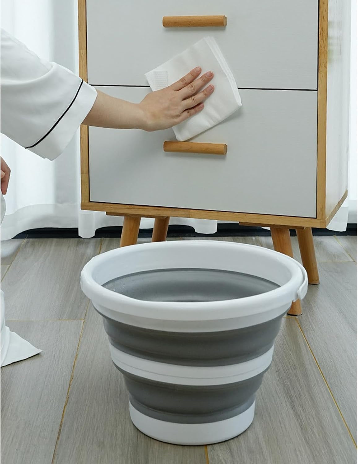 Foldable 1.3 Gallon Water Bucket for Cleaning Camping & Outdoor Use