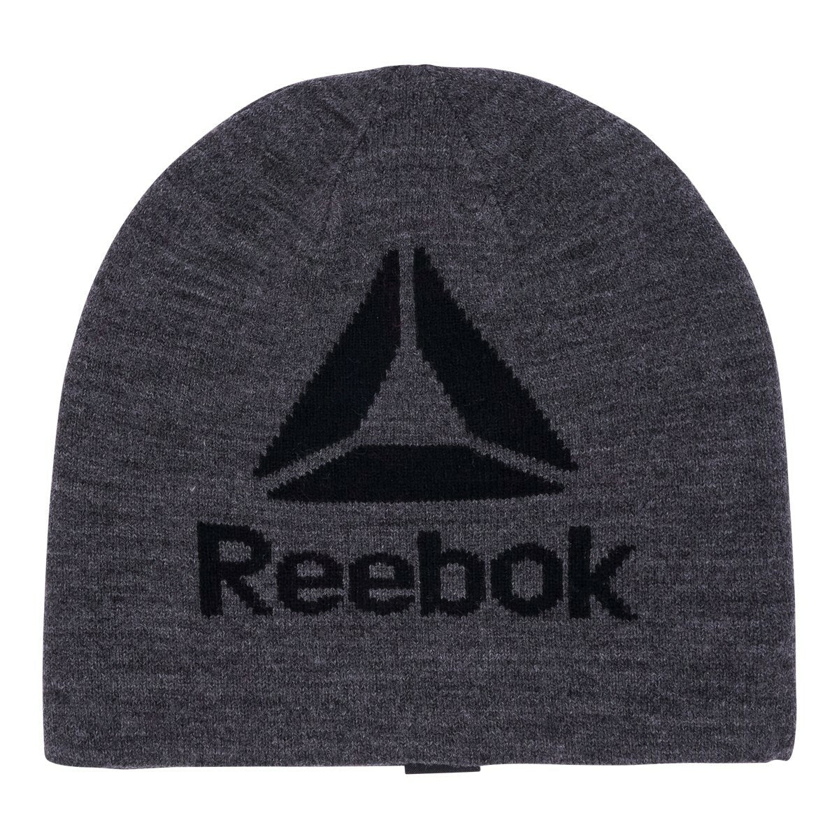 Reebok Men's Reversible Beanie Hat Black One Size Warm Knit Hat