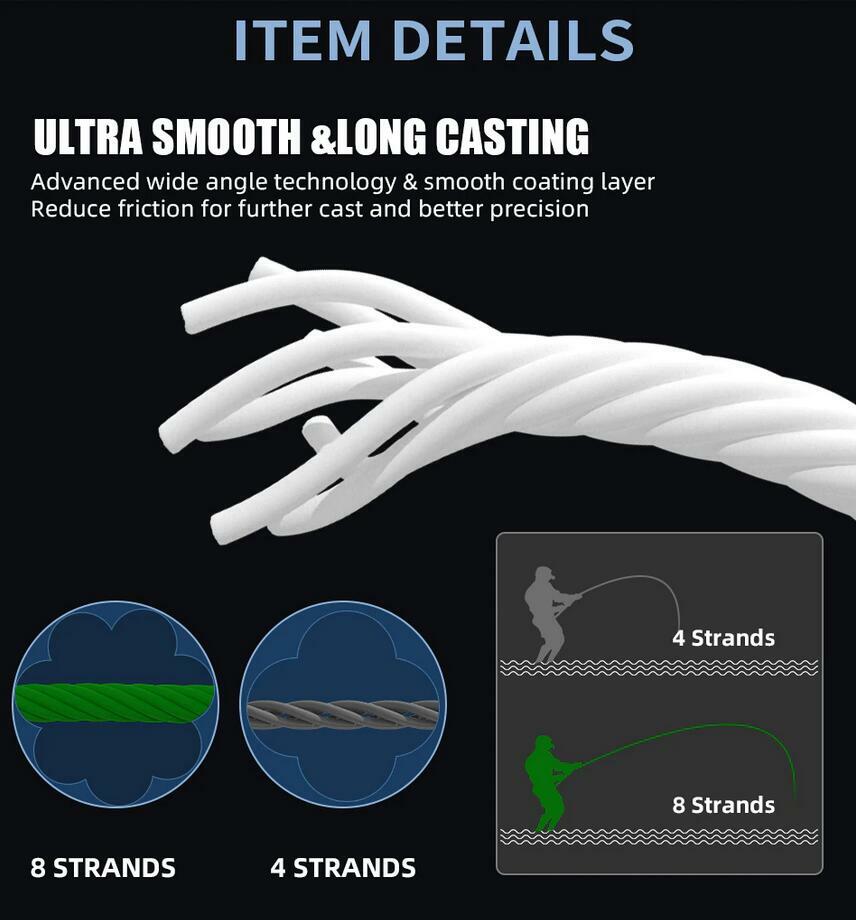 Premium Braided Fishing Line X8 500M 1000M Saltwater & Freshwater Casting Thread
