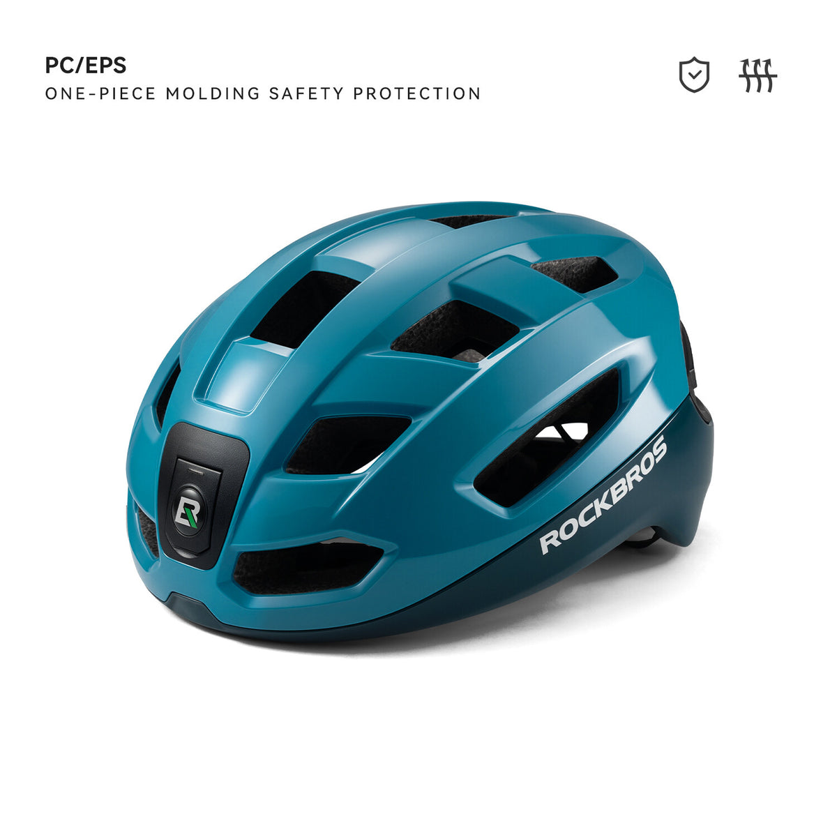 Adult Bike Helmet with USB Rechargeable LED Front & Rear Lights - Lightweight & Breathable Safety Gear