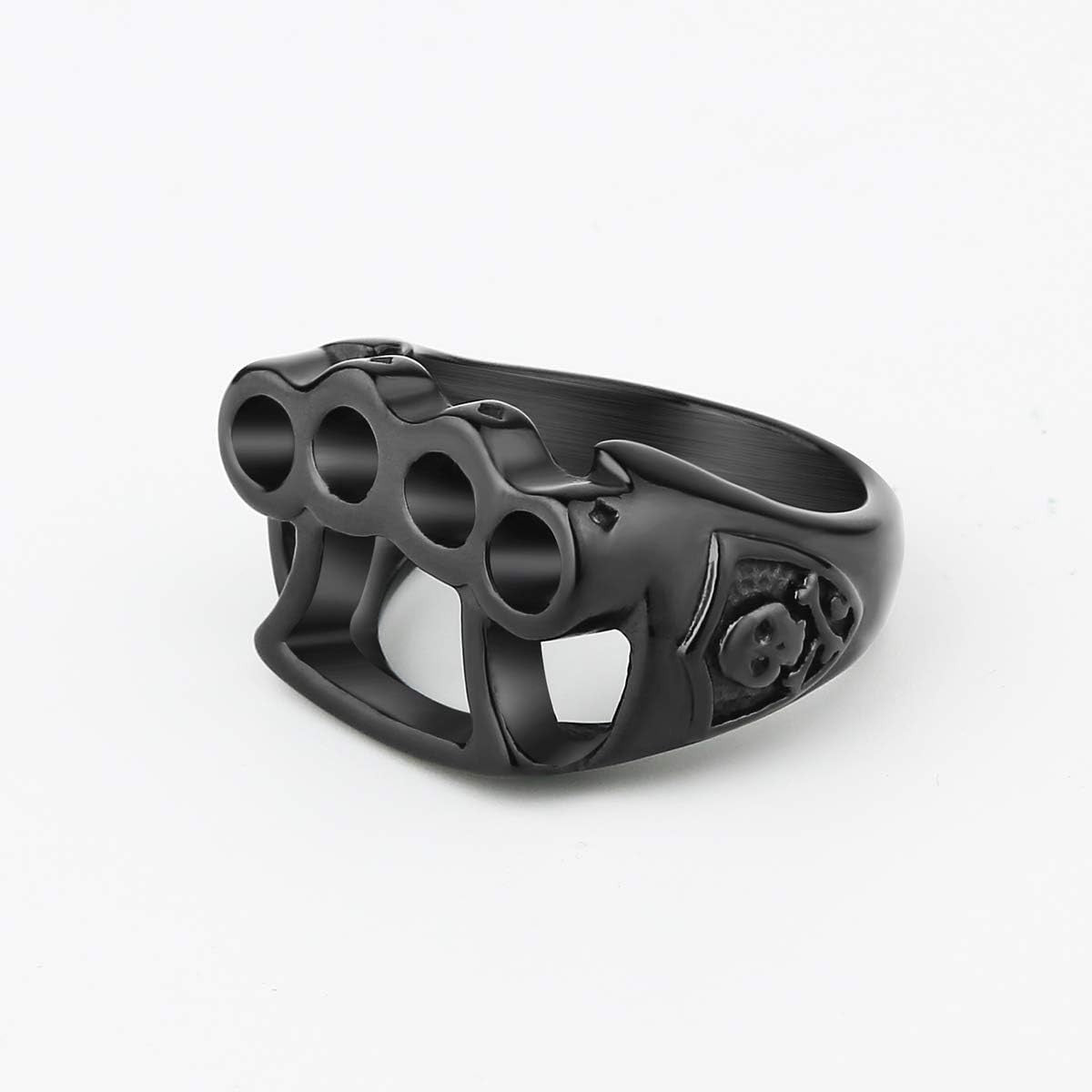 Men's Stainless Steel Knuckle Ring with Skull Design for Boxing & Sports