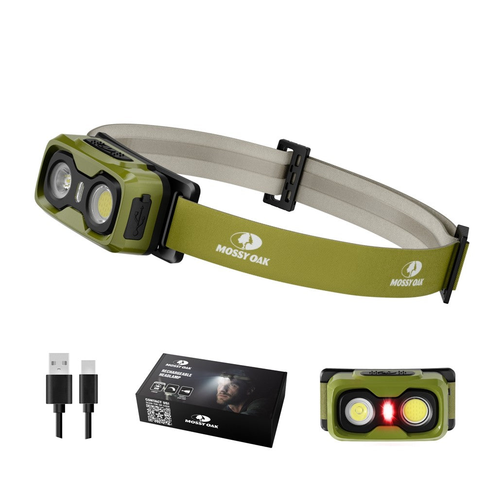 Rechargeable LED Headlamp with White & Red Lights - 600 Lumens
