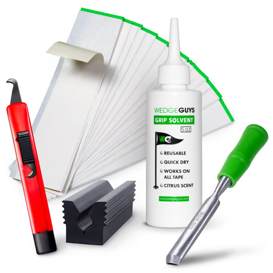 Golf Club Grip Kit with Tape, Solvent, Vise & Blade - Multiple Options