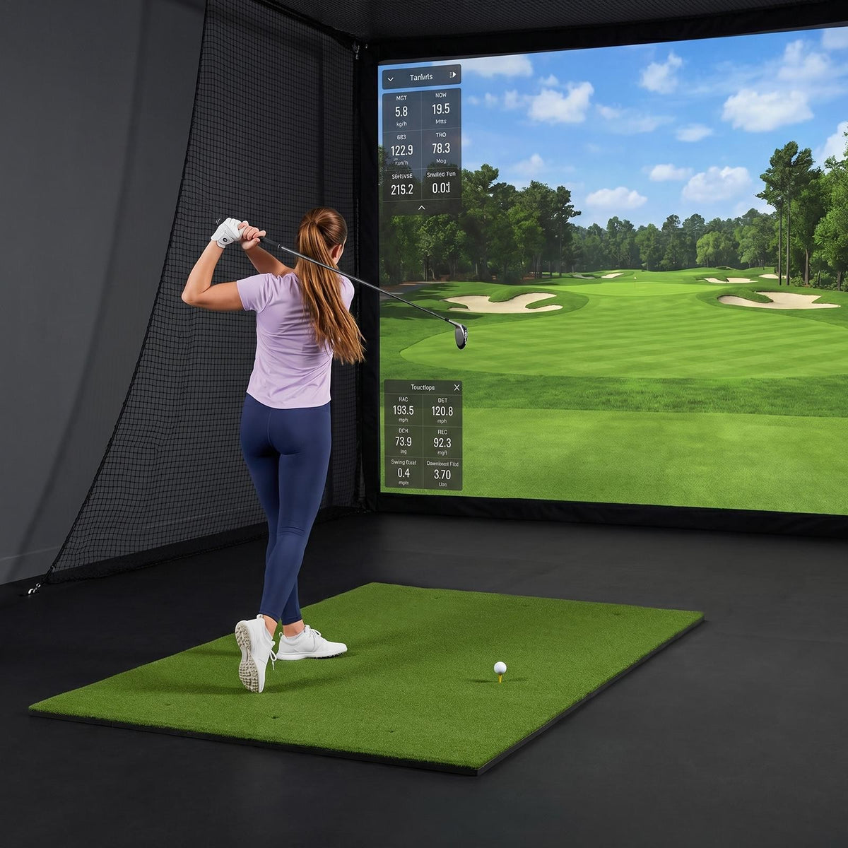 Dual Turf Golf Hitting Mat 5x4FT - High-Density Practice & Tee Area