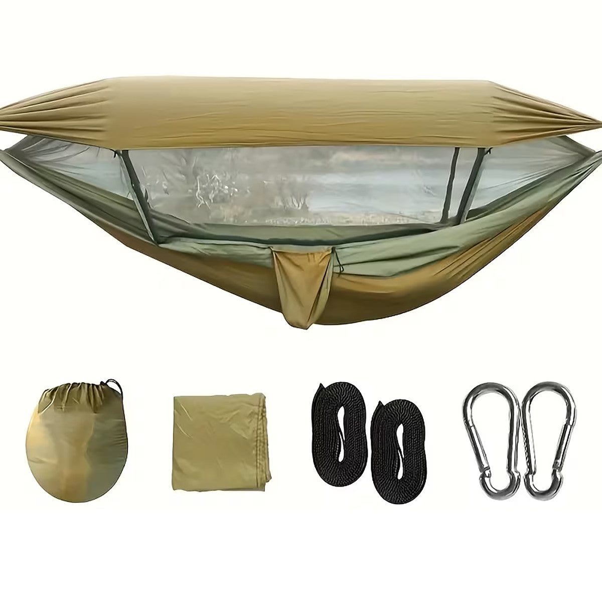 Portable Camping Hammock Tent with Mosquito Net & Rain Fly for 1-2 People