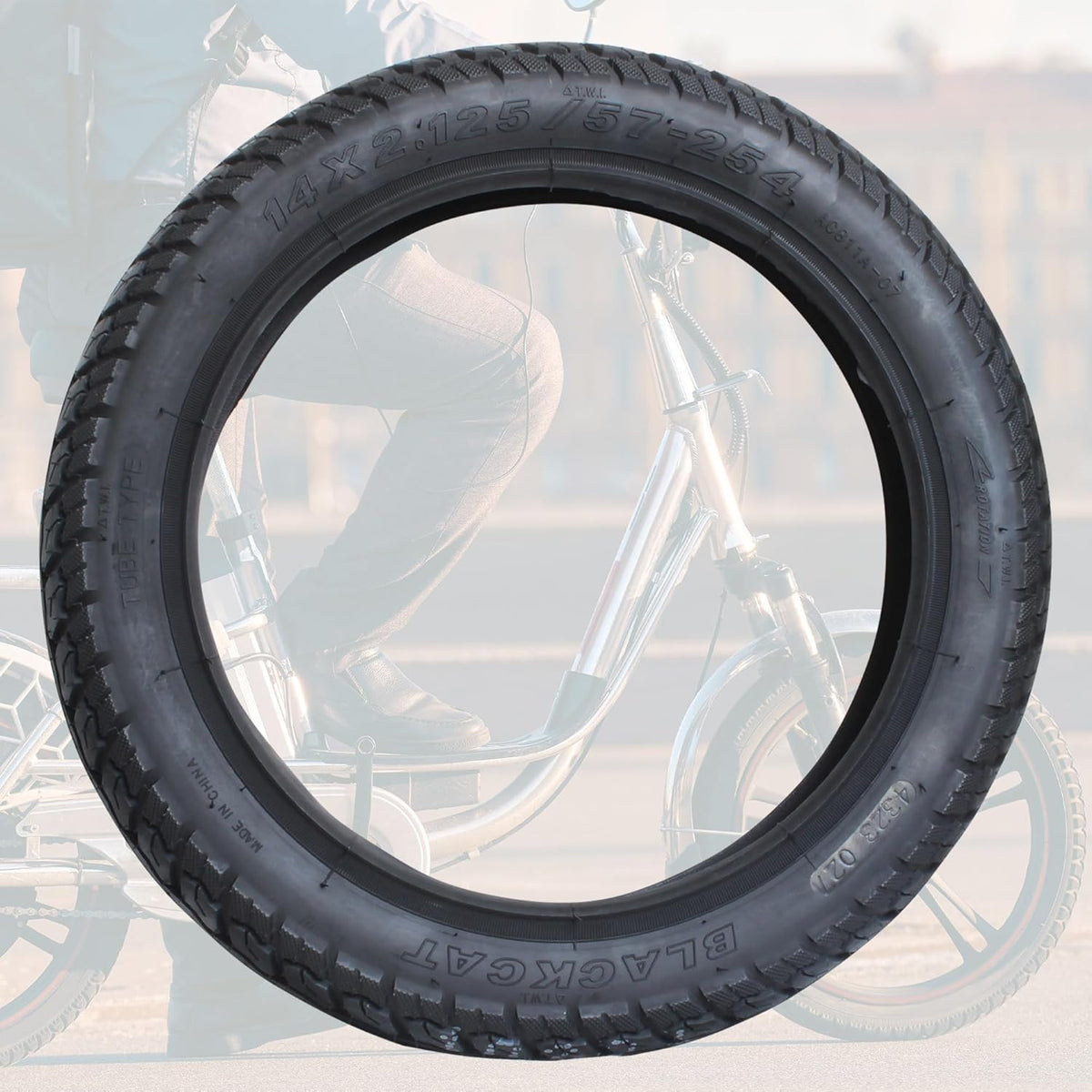 Electric Bike Tire 14x2.125 with Tubes & Tire Levers - Anti-Slip Folding
