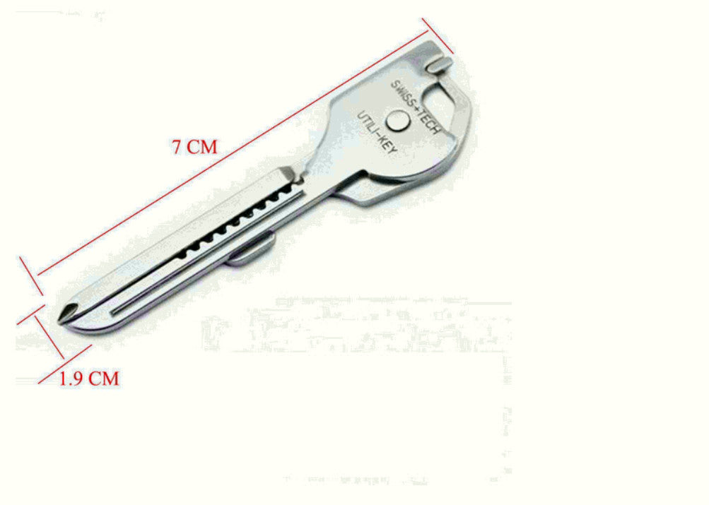 Stainless Steel Swiss+Tech 6-in-1 Keychain Multi-Tool - EDC Utility Key