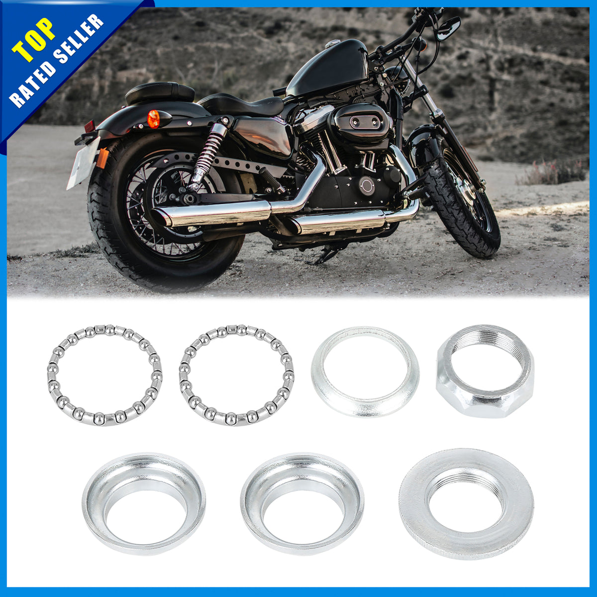 Bike 1-Inch 7-in-1 Steel Threaded Headset Set Sealed Bearings Replacement