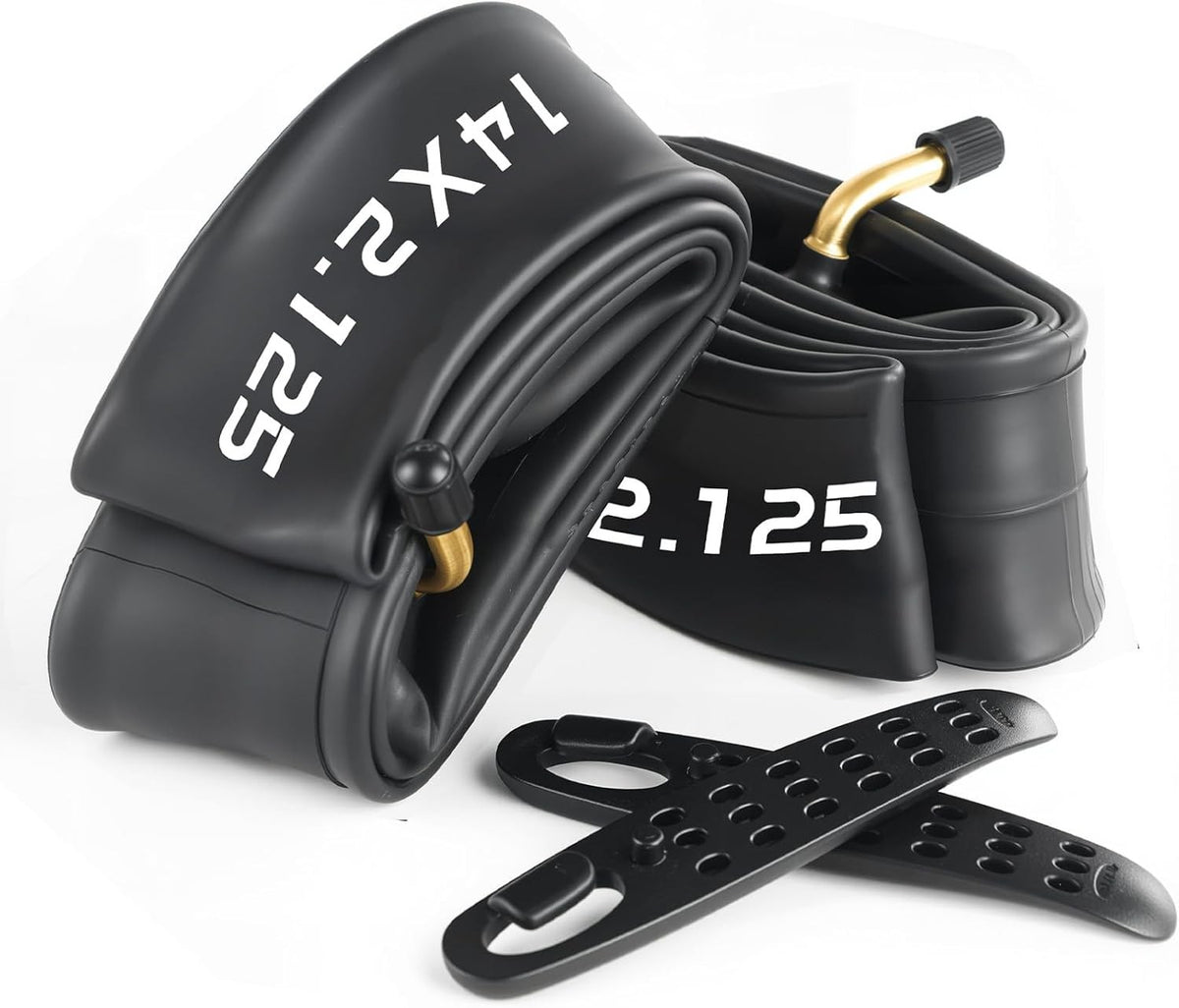Heavy-Duty 14x2.125 Bicycle Inner Tubes with Angled Schrader Valve – 2 Pack
